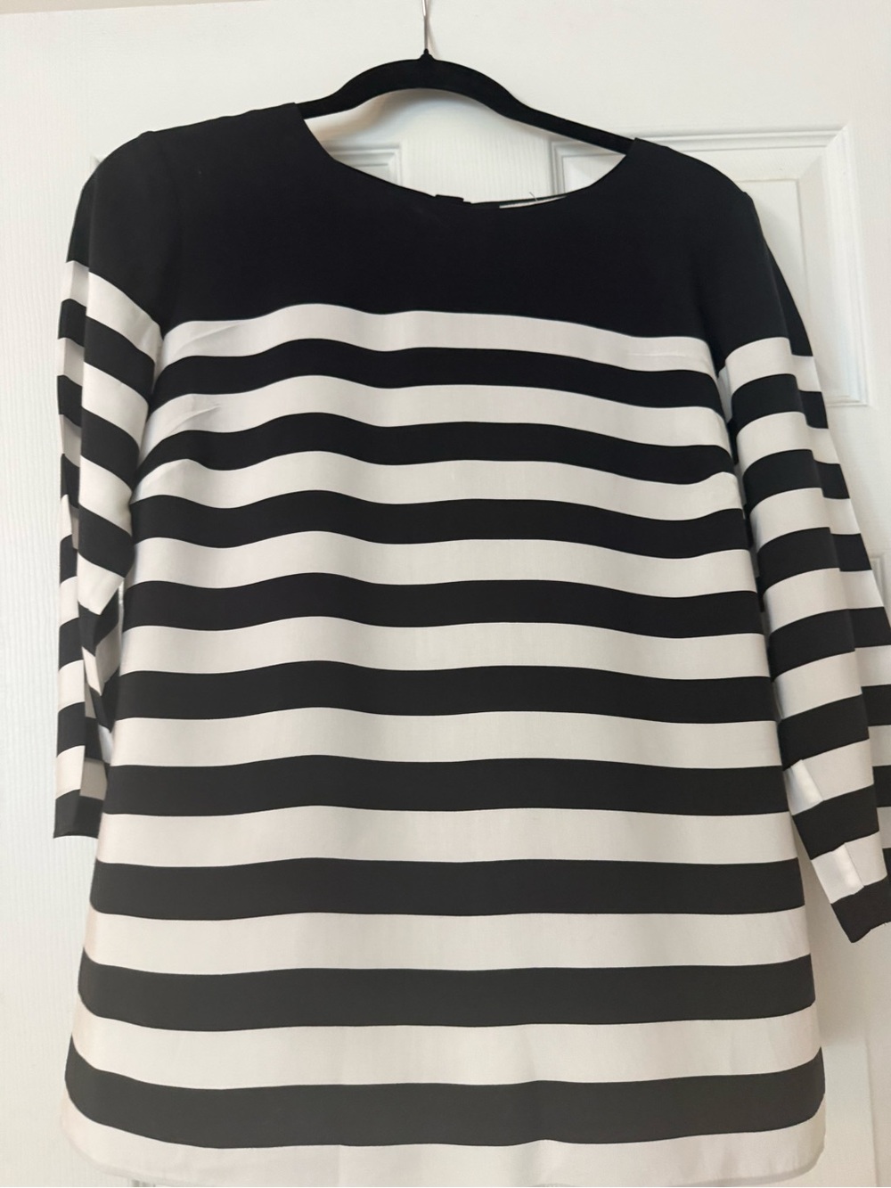 Boden Black and White Striped Boatneck Tunic